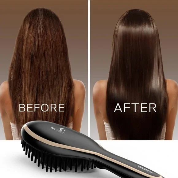 Black Hair Straightening Brush - Picture 2 of 3
